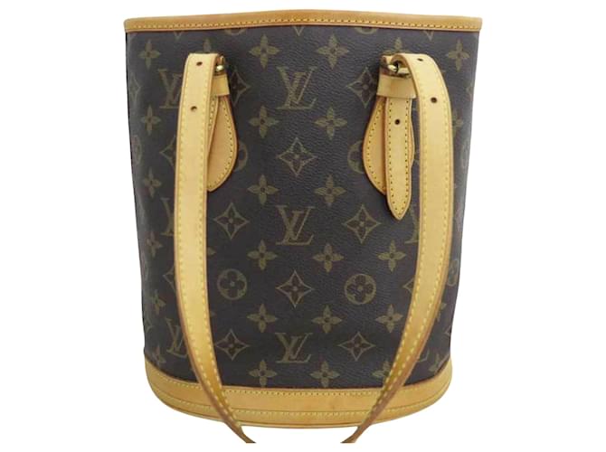 Louis Vuitton Bucket PM Marrom Lona  ref.824044