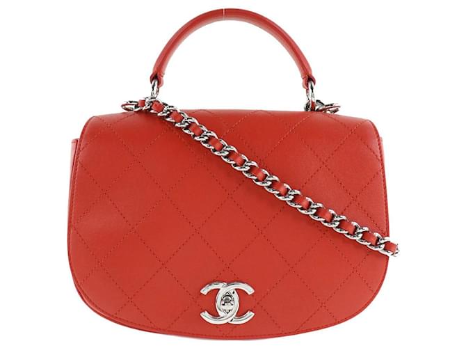 Chanel Matrasse Rot Leder  ref.824054