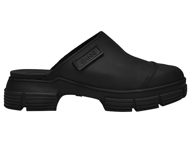 Ganni Clog in Black Recycled Rubber  ref.824157