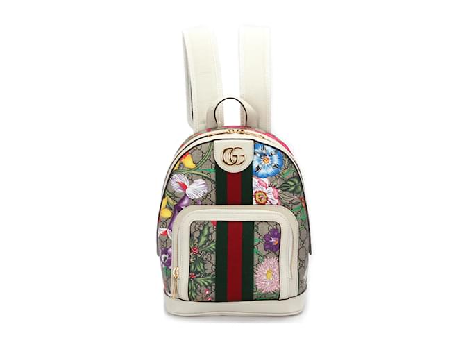 Gucci Small GG Supreme Flora Ophidia Backpack 547965 Multiple colors Cloth  ref.824163