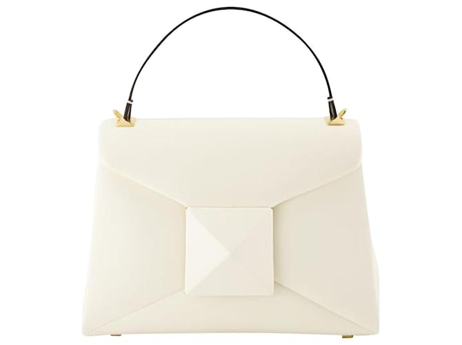 One Stud Small Handbag - Valentino Garavani - Ivory - Leather White  ref.824165