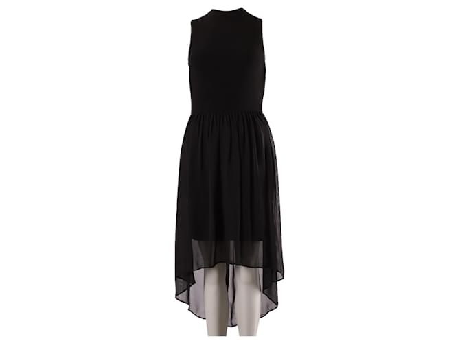 Alice + Olivia Alice & Olivia Asymmetric Hem Sleeveless Midi Dress in Black Polyester  ref.824231