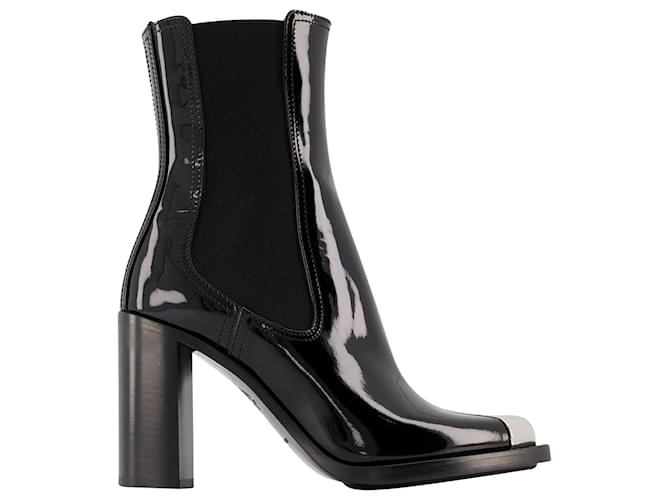Alexander Mcqueen Boots in Black/Silver Leather  ref.824250