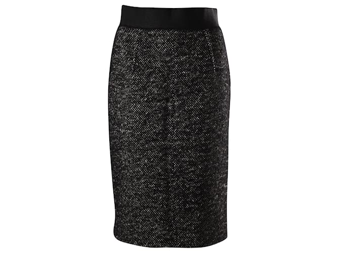 Giambattista Valli Tweed Pencil Skirt in Grey Linen  ref.824338
