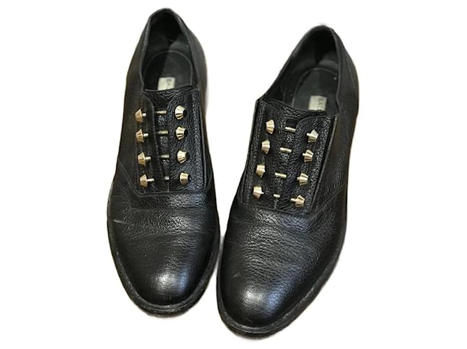BALENCIAGA Chaussures à lacets T.UE 37.5 cuir de vachette Noir  ref.824525