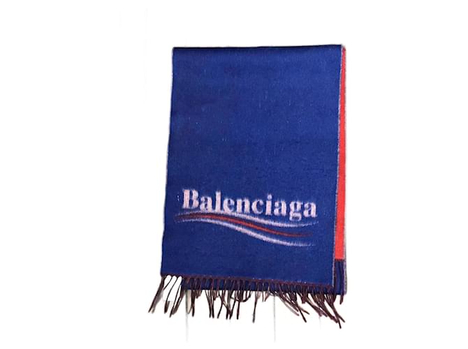 BALENCIAGA Sciarpe T.  WOOL Blu Lana  ref.824632