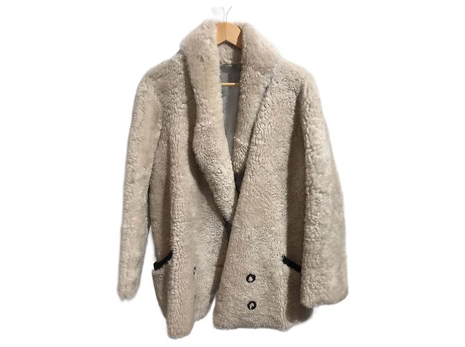 INES ET MARECHAL  Jackets T.fr 38 Leather Beige