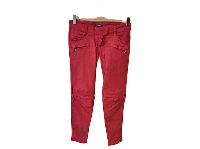 BALMAIN Jeans T.fr 38 cotton Rosa Cotone  ref.824757