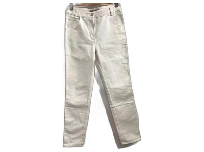 Jeans COURREGES T.fr 40 Algodão Branco  ref.824761