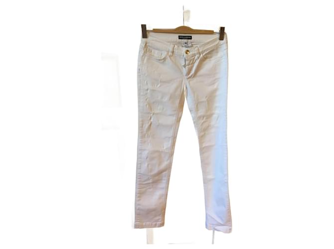 DOLCE & GABBANA Jeans-T.fr 36 Baumwolle Weiß  ref.824766