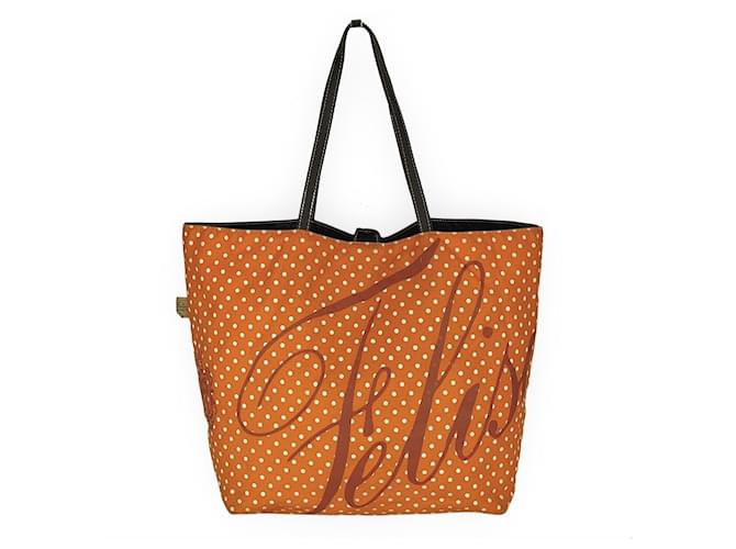Autre Marque Felisi Einkaufstasche aus wendbarem Canvas Orange Leinwand  ref.825250