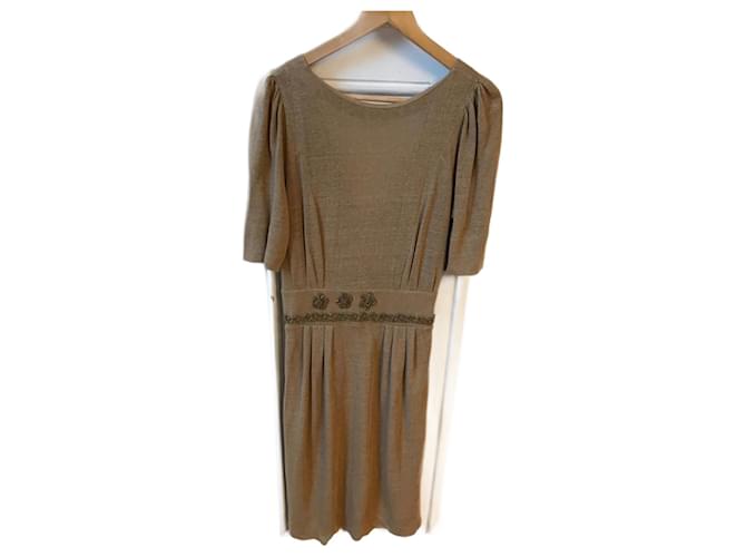 Chloé CHLOE  Dresses T.International S Linen Beige  ref.825416