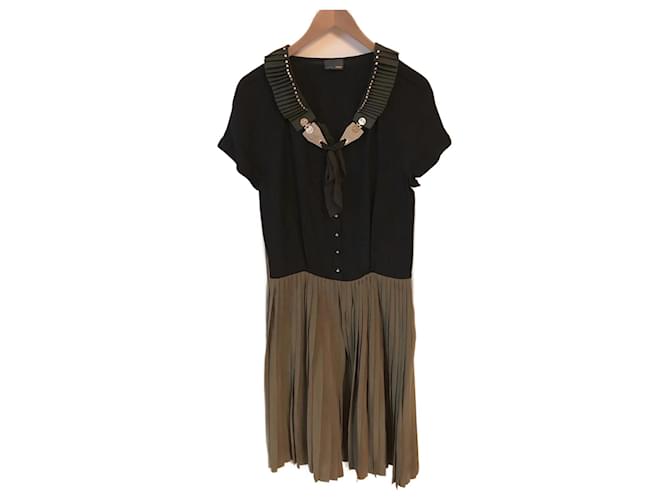 FENDI  Dresses T.International L Wool Black  ref.825452