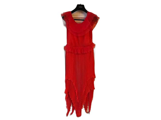 GIVENCHY  Dresses T.International S Silk Red  ref.825465