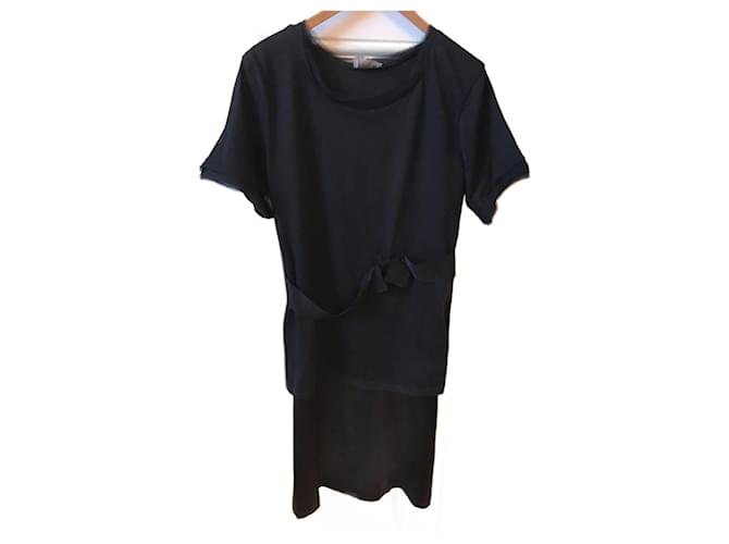 LANVIN  Dresses T.International L Cotton Black  ref.825484