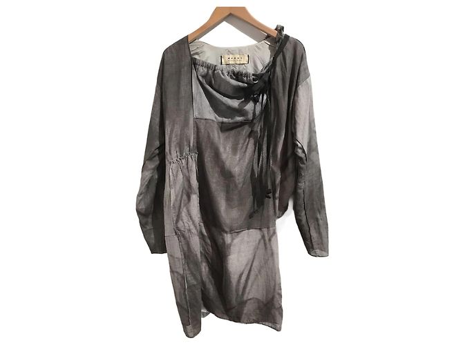 MARNI Vestidos T.Internacional S Algodão Cinza
