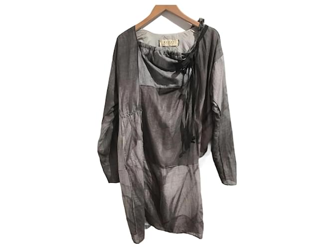 MARNI  Dresses T.International S Cotton Grey  ref.825511