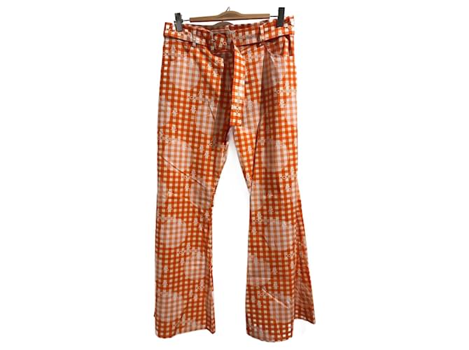 Pantalon COURREGES T.International XL Coton Orange  ref.825513