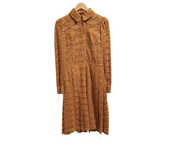 YVES SAINT LAURENT  Dresses T.International S Synthetic Camel  ref.825557