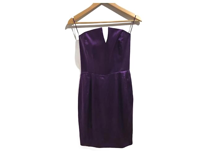 YVES SAINT LAURENT  Dresses T.International M Silk Purple  ref.825560