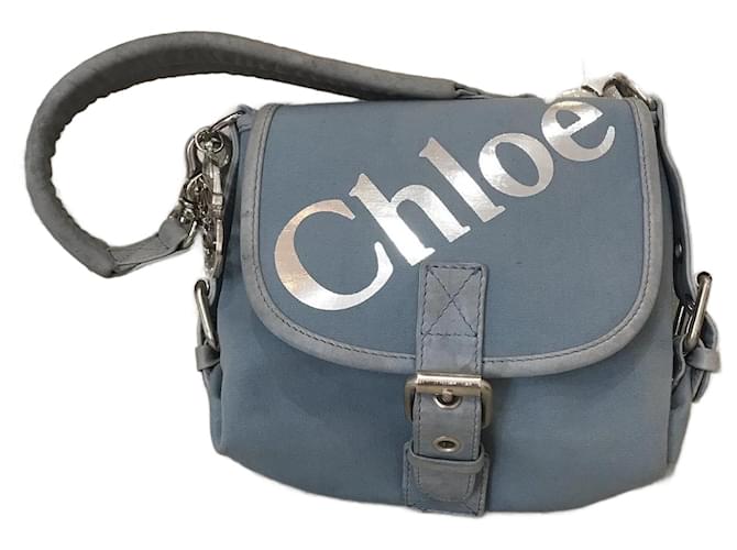 Chloé Sacs à main CHLOE T.  chiffon Toile Bleu  ref.825580
