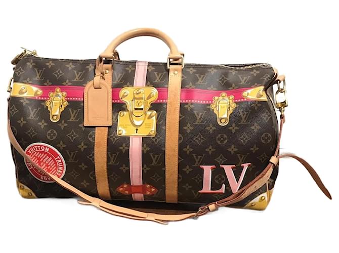 Keepall LOUIS VUITTON  Handbags T.  Leather Brown  ref.825601