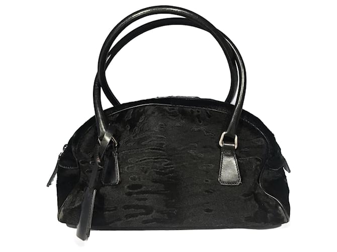 Double PRADA  Handbags T.  Pony-style calfskin Black  ref.825614