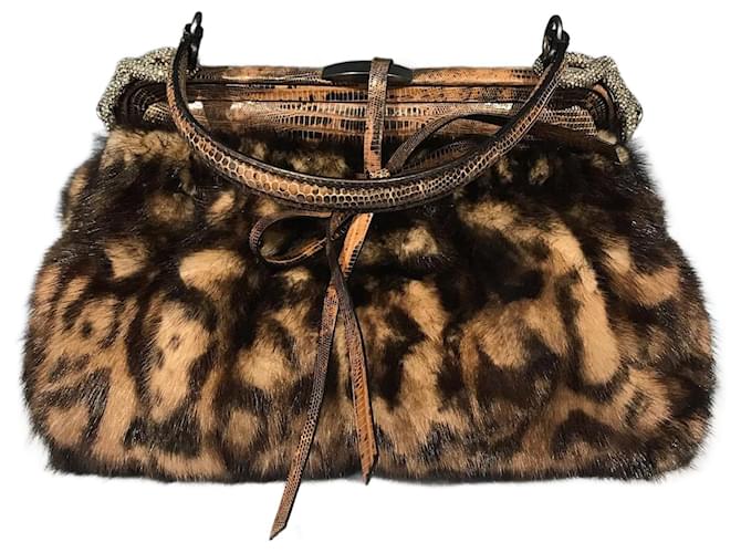 VALENTINO GARAVANI  Handbags T.  Fur Brown  ref.825618