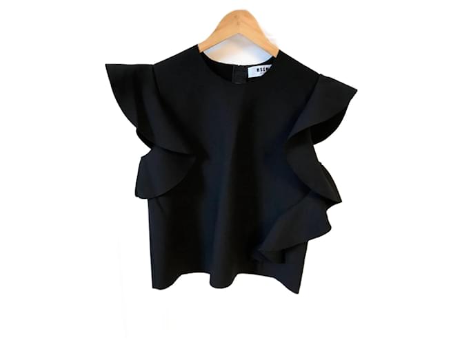 MSGM  Tops T.fr 40 SYNTHETIC Black  ref.825801