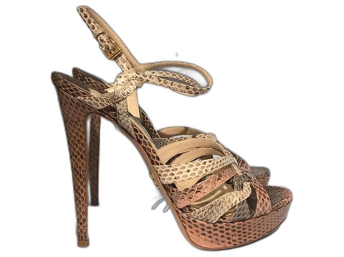 PRADA Sandalen T.EU 38 Exotische Leder Pink