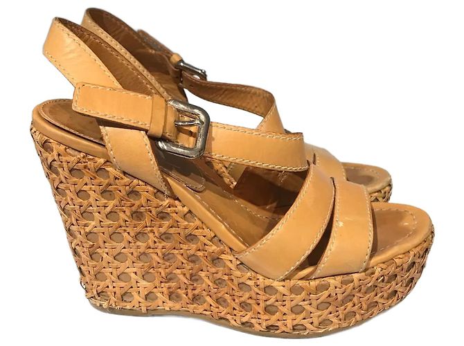 PRADA Sandalen T.EU 36 Leder Kamel