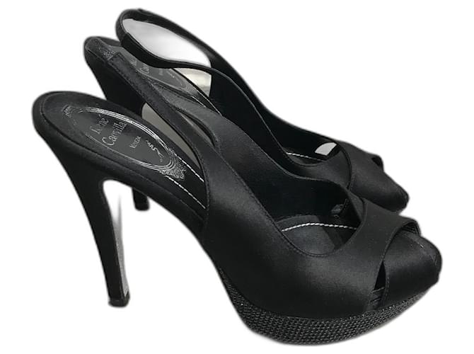 RENE CAOVILLA  Sandals T.eu 37 cloth Black  ref.825820