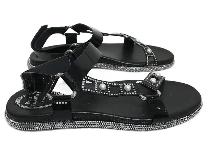 RENE CAOVILLA Sandalen T.EU 37 Leder Schwarz