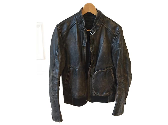 MARC JACOBS Jacken T.FR 44 Leder Schwarz