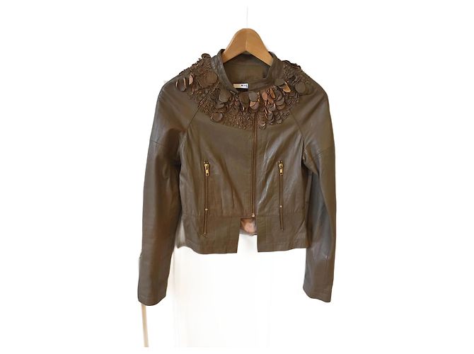 GIVENCHY Jackets T.FR 38 Leather Grey