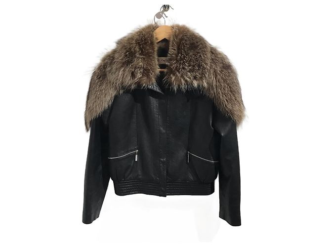GUY LAROCHE Jacken T.FR 38 Leder Schwarz