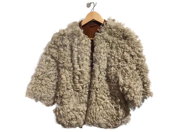 INES ET MARECHAL  Jackets T.fr 36 Leather Beige