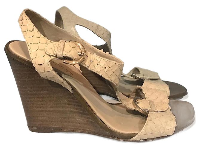 Sandali SERGIO ROSSI T.EU 36.5 Pelli esotiche Beige