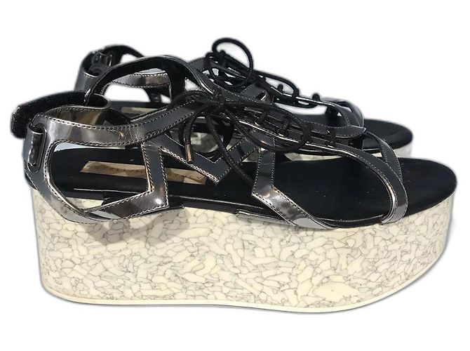 Stella Mc Cartney STELLA MCCARTNEY Sandali T.EU 38 Poliestere Argento