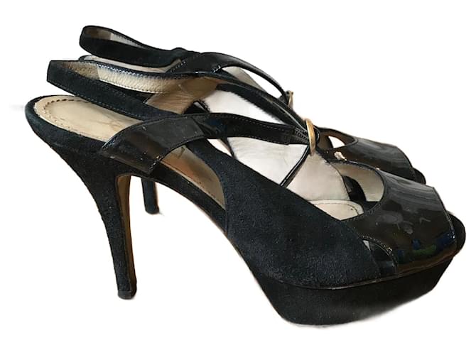 YVES SAINT LAURENT  Sandals T.eu 36.5 Suede Black  ref.825880