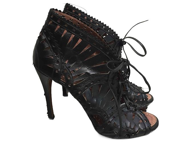 Alaïa Sandali ALAIA T.EU 38.5 Pelle Nero