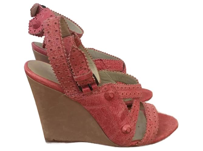 BALENCIAGA  Sandals T.eu 37 Leather Pink  ref.825918