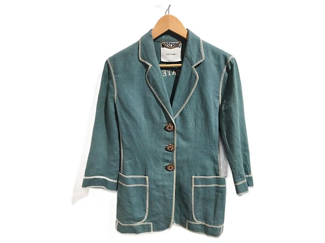 Chaquetas MOSCHINO T.FR 38 Algodón Verde