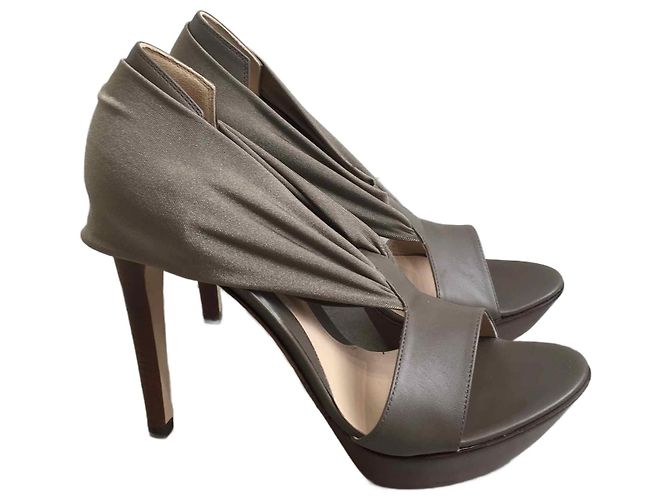 FENDI Sandalen T.EU 36.5 Leder Anthrazitgrau
