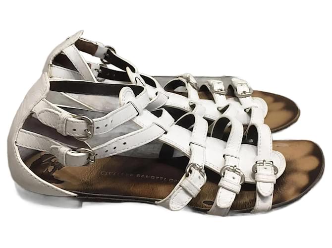 GIUSEPPE ZANOTTI  Sandals T.eu 37 Leather White  ref.826048