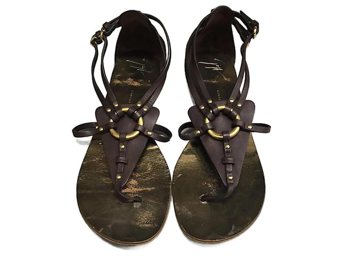 GIUSEPPE ZANOTTI  Sandals T.eu 36.5 Leather Brown  ref.826051