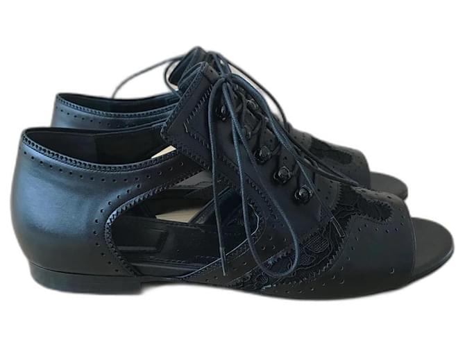 GIVENCHY  Sandals T.eu 36 Leather Black  ref.826058