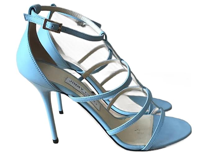 JIMMY CHOO  Sandals T.eu 39 Leather Blue  ref.826095