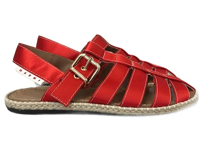 MARNI Sandals T.eu 38 cloth Red ref.826110 Joli Closet