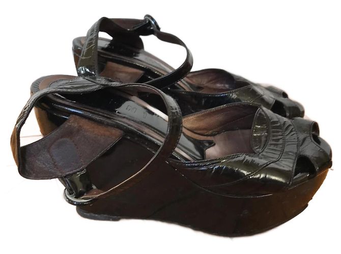 MARNI Sandalen T.EU 37 Lackleder Schwarz